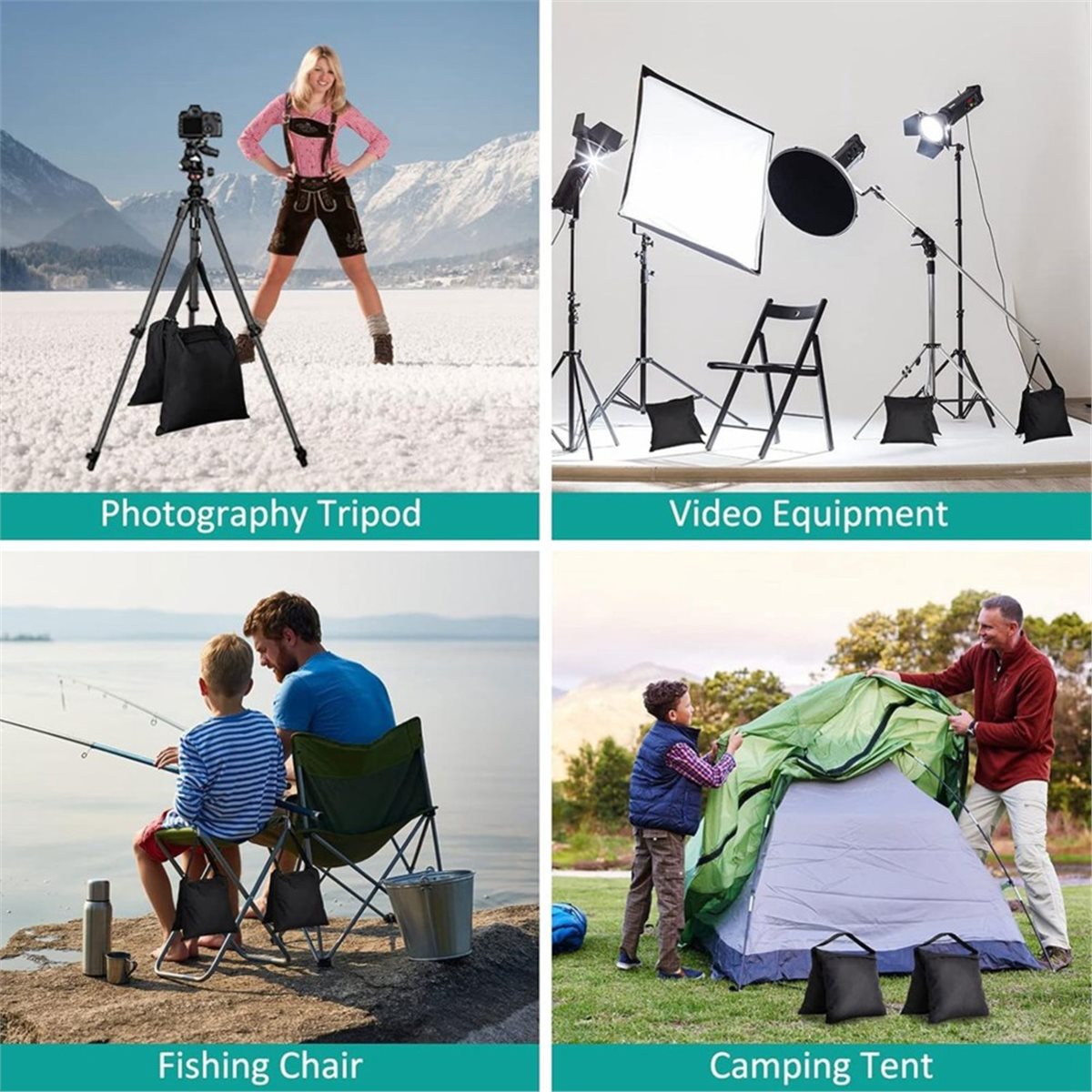 Photography Lighting Weight Bags - DT75BG 8 sztuk worków z piaskiem,