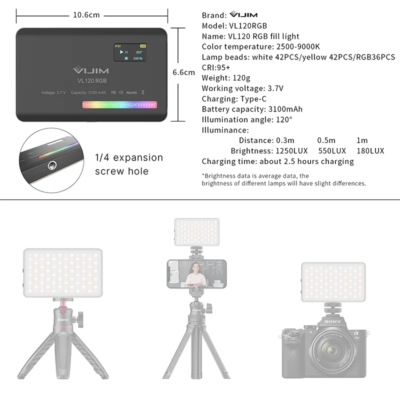 2026 Nowa 120 RGB Kieszonkowa  – Photography Lighting Handheld recenzja i cena